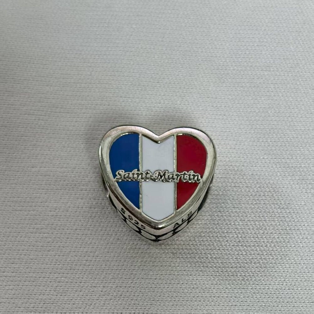 Pandora Sin Maarten Exclusive Travel Heart Charm Pendant, S925 Silver Jewelry